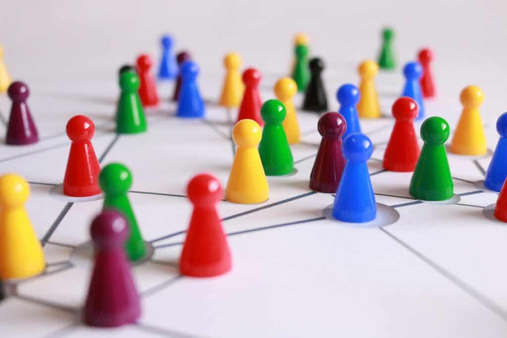 symbolic representation of website structure with traffic cones